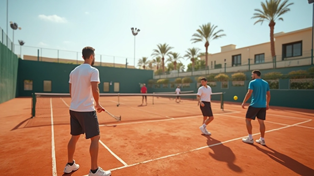 منشأة تدريب التنس الحديثة بالأردن مع ملاعب احترافية وإضاءة عالية الجودة